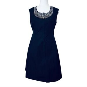 ALFANI beaded embellished collar black dress size 8